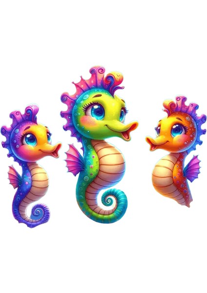 Momoart Numaralarla Boyama Hippocampus Dıy Yağlı Boya Karikatür Hayvan Tuval Üzerine Çerçevesiz Duvar Dekorasyonu Renk: AABB-4026 / Boyut (Cm): 30X30CM Çerçeve Yok (Yurt Dışından)