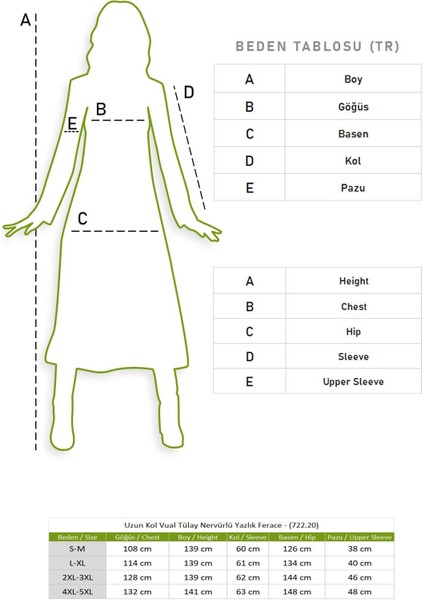Uzun Kol Vual Tülay Nervürlü Yazlık Ferace Petrol Ptrl indirimleri