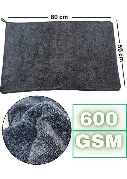 Mikrofiber Araç Kurulama Bezi 600 Gsm | Tek Taraflı Araba Silme Beziyle Profesyonel Oto Kurulama