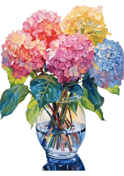 Huacan Dıy Kitleri Numaralara Göre Boyama Çiçek Renkli Yaratıcı 50X65CM (Yurt Dışından)