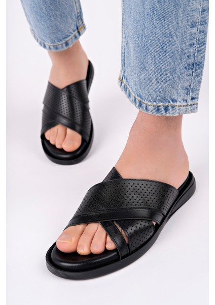 Erkek Hakiki Deri Siyah Terlik fırsatları