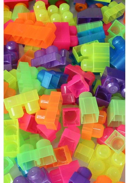 Play Blox Yapı Oyuncakları 3110 Neon Renkler Mega Blok Seti 107 Parça Kovalı