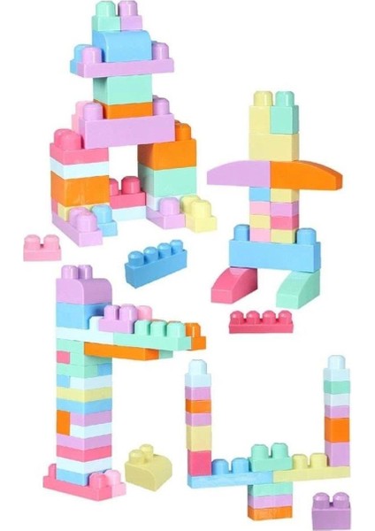 Pastel Renk Parçalı Block 56 Parça Pls Kutu