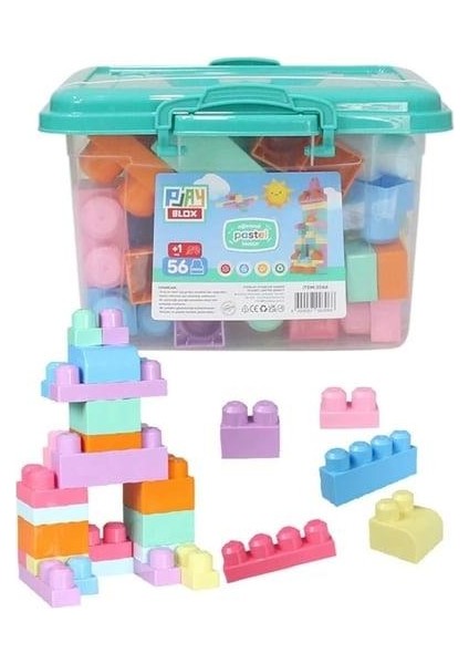 Pastel Renk Parçalı Block 56 Parça Pls Kutu