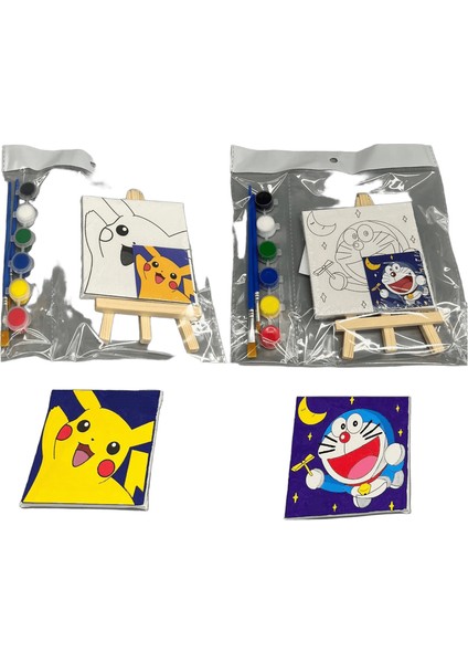 2 Paket Mini Numaralara Göre Boya Seti Çocuklar Için Şövale ile Çocuklar Acemi 10X10CM (Yurt Dışından)