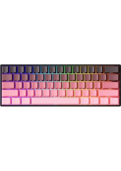 MONSGEEK FUN60 Max Shine-Through Black-Pink Gradient Hall Effect Manyetik Switch ARGB Kablosuz Hotswap Mekanik Gaming Klavye