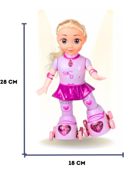 LED Işıklı, Patenli ve Müzikli Oyuncak Bebek Skating Girl modelleri