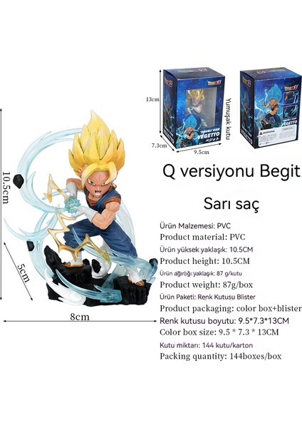 11 cm Saiyan Q Versiyonu Begit Model Bebek Süsleri (Yurt Dışından)