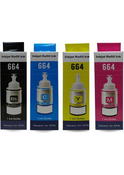 Epson Ecoprınter L1455 Uyumlu 4 Renk Muadil Mürekkep Seti 4 x 70 ml