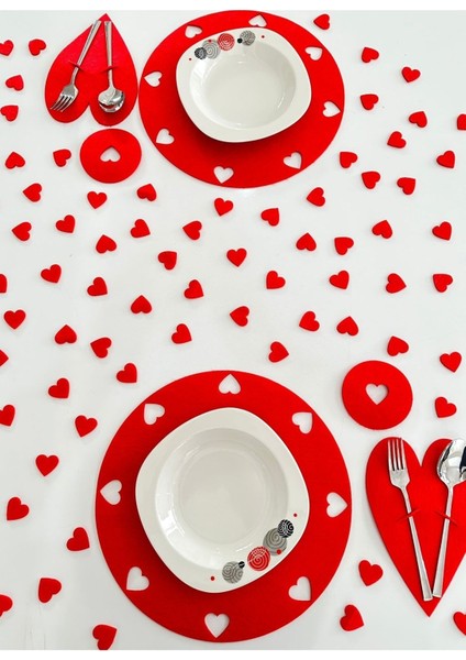 Kalpli Amerikan Servis 4'lü, Kalpli Sevgililer Günü Amerikan Servis 4'lü