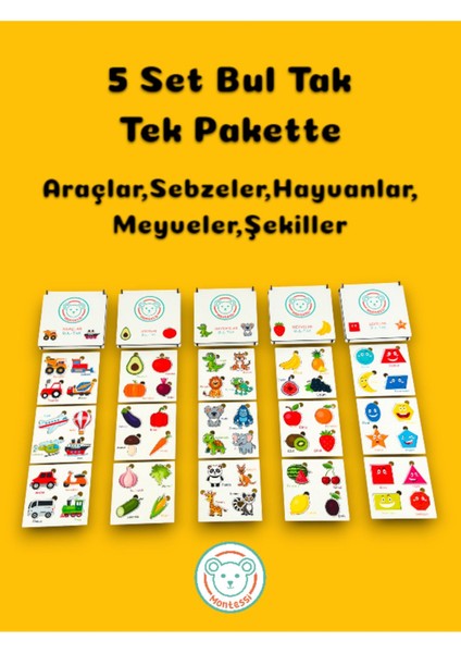 Ahşap Bul Tak Seti,dev Set,meyveler,sebzeler,şekiller,hayvanlar,araçlar Yapboz Setleri