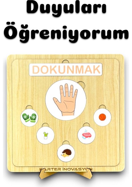 Duyulari Ögreniyorum, Ahsap Oyuncak, Egitici Ahsap Oyuncak, Montessori Ahsap Egitici Oyuncak, 5 Duyu
