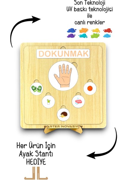 Duyulari Ögreniyorum, Ahsap Oyuncak, Egitici Ahsap Oyuncak, Montessori Ahsap Egitici Oyuncak, 5 Duyu