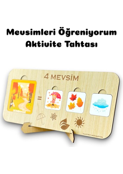 Ahsap Mevsim Tahtasi,mevsimleri Ögreniyorum,4 Mevsim, Ahsap Egitici Set,ahsap Oyuncak,montessori Set