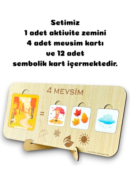 Ahsap Mevsim Tahtasi,mevsimleri Ögreniyorum,4 Mevsim, Ahsap Egitici Set,ahsap Oyuncak,montessori Set