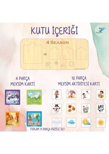 Ahsap Mevsim Tahtasi,mevsimleri Ögreniyorum,4 Mevsim, Ahsap Egitici Set,ahsap Oyuncak,montessori Set
