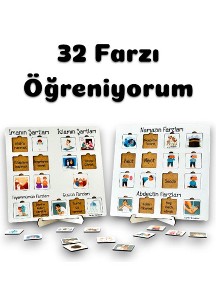 Elif Ba Öğreniyorum,32 Farz Öğreniyorum,ahşap Oyuncak,eğitici Oyuncak indirimleri