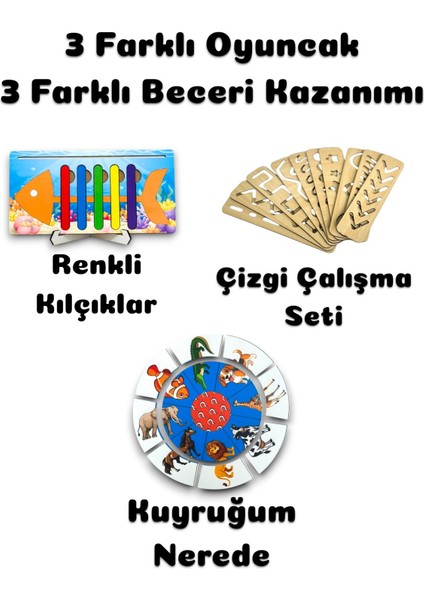 Ahşap Oyuncak Seti,eğitici Oyuncak Seti,çizgi Çalışmaları,puzzle