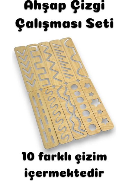 Ahşap Oyuncak Seti,eğitici Oyuncak Seti,çizgi Çalışmaları,puzzle
