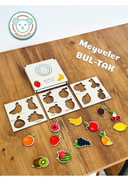 Meyveler Ahşap Bul Tak,meyveleri Öğreniyorum Eğitici Puzzle,meyveler Seti,eğitici Oyuncak