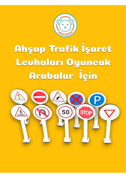 Trafik Levhaları,ahşap Trafik Işaretleri,oyuncak Araba,araba Parkuru