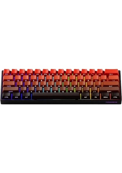 MONSGEEK FUN60 Max Shine-Through Blaze Gradient Hall Effect Manyetik Switch ARGB Kablosuz Hotswap Mekanik Gaming Klavye