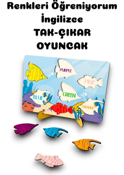 Ingilizce Renkler,renkleri Öğreniyorum,renkli Balıklar,ahşap Eğitici Oyuncak,eğitici Oyuncak