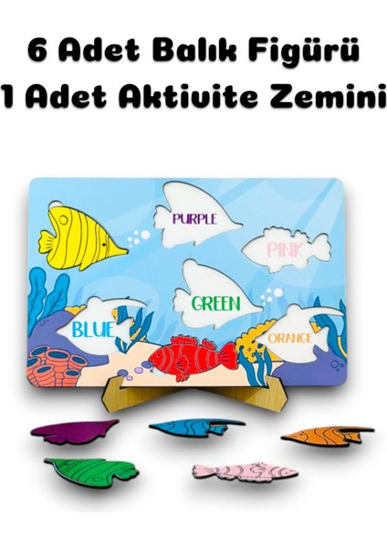 Ingilizce Renkler,renkleri Öğreniyorum,renkli Balıklar,ahşap Eğitici Oyuncak,eğitici Oyuncak