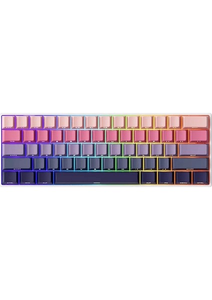 MONSGEEK FUN60 Max Shine-Through Phantom Pink Hall Effect Manyetik Switch ARGB Kablosuz Hotswap Mekanik Gaming Klavye
