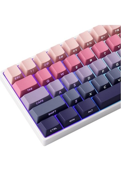 MONSGEEK FUN60 Max Shine-Through Phantom Pink Hall Effect Manyetik Switch ARGB Kablosuz Hotswap Mekanik Gaming Klavye