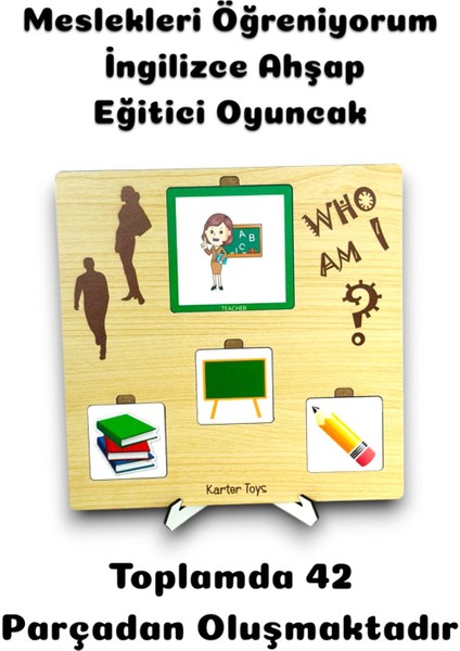 Meslekleri Ögreniyorum, Ingilizce Meslek Kartlari, Montessori Egitici Oyuncak, Meslek Kartlari,