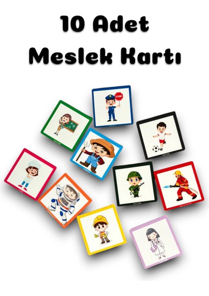 Meslekleri Ögreniyorum, Ingilizce Meslek Kartlari, Montessori Egitici Oyuncak, Meslek Kartlari,