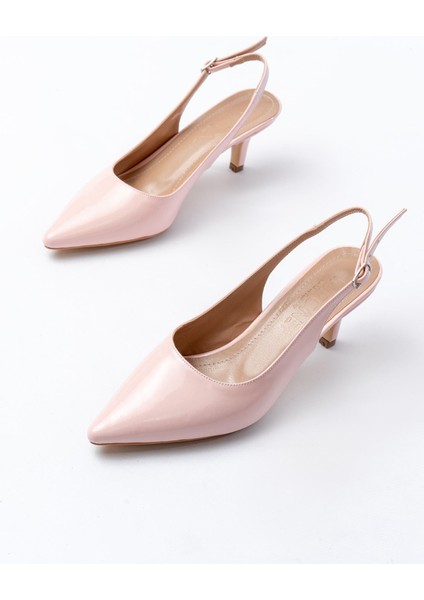 ST-1152 Pembe Rugan Günlük 7 cm Topuklu Kadın Ayakkabı