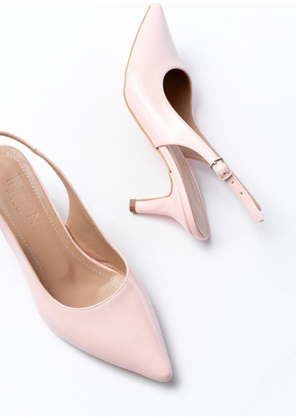 ST-1152 Pembe Rugan Günlük 7 cm Topuklu Kadın Ayakkabı