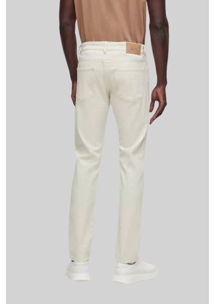 Slim Fit Erkek Jean Pantolon Bej