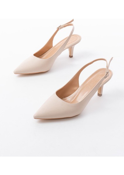 ST-1152 Bej Günlük 7 cm Topuklu Kadın Ayakkabı modelleri