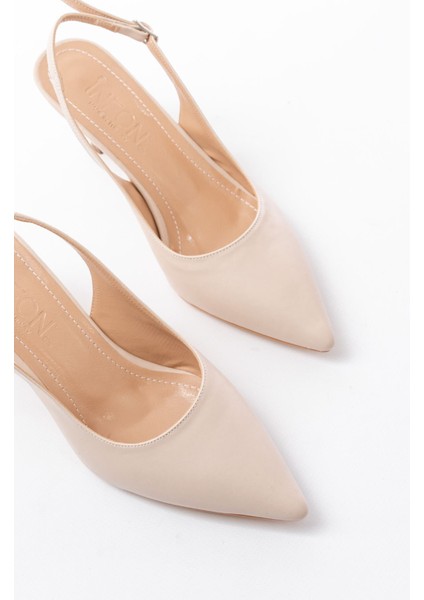 ST-1152 Bej Günlük 7 cm Topuklu Kadın Ayakkabı fırsatları