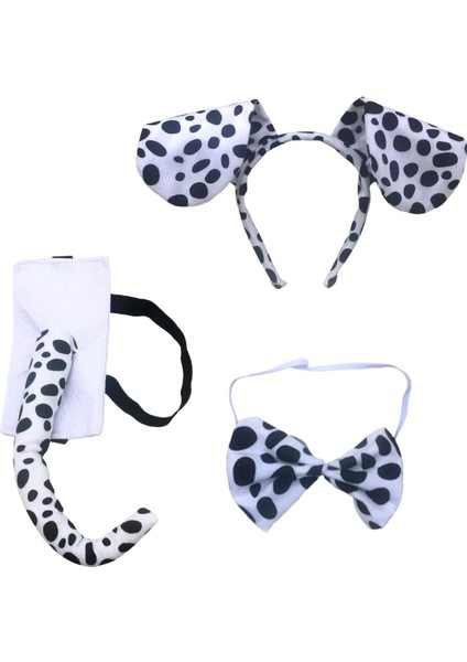 Dalmatian Kostüm ve I Bandı, Bowtie ve Kuyruk (Yurt Dışından)