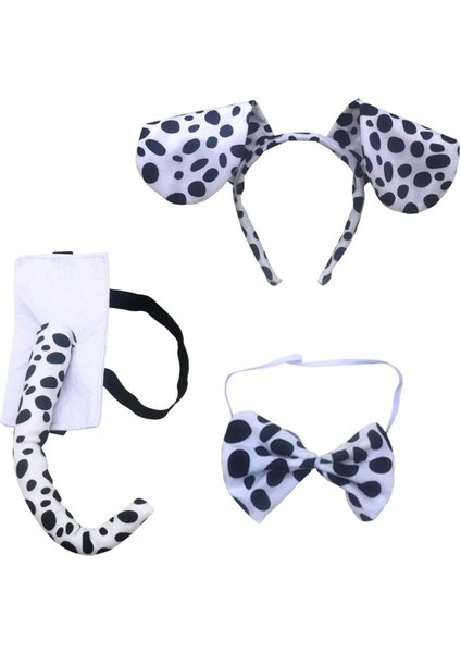 Dalmatian Kostüm ve I Bandı, Bowtie ve Kuyruk (Yurt Dışından)