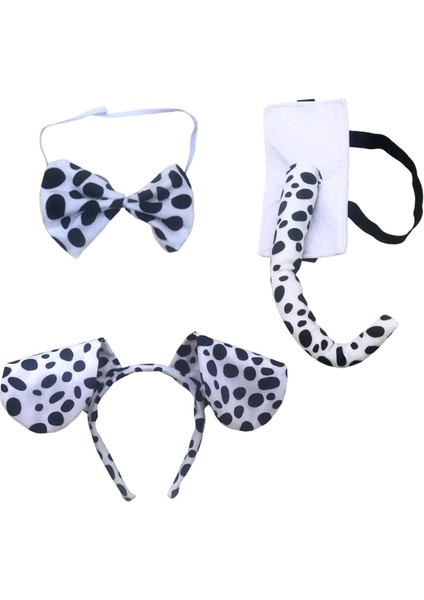Dalmatian Kostüm ve I Bandı, Bowtie ve Kuyruk (Yurt Dışından)