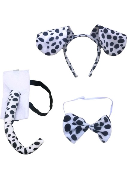 Dalmatian Kostüm ve I Bandı, Bowtie ve Kuyruk (Yurt Dışından)