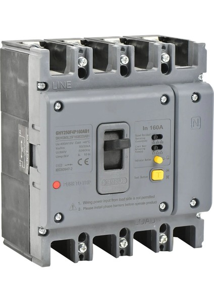 4p 50KA 80A Yangın Korumalı Kompakt Şalter GHY125F4P080AB1