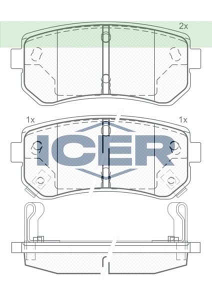 Arka Balata Fişsiz Hyundai Accent Era 06-10/I20 I30 IX35 Tucson 07-12/ceed Pride Sportage Rio 05>