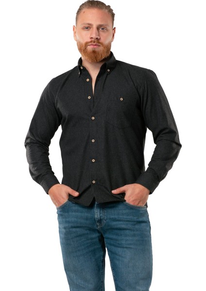 Uzun Kol Oduncu Erkek Pazen Sonbahar ve Kışlık Gömlek Kahve 4039