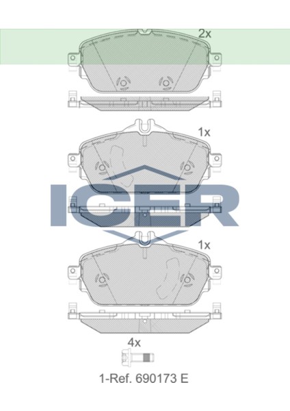 Ön Balata Fişsiz Mercedes C Serisi (W205) C 180 19.5mm 2014-
