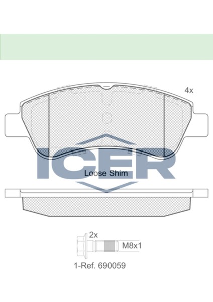 Ön Balata Fişsiz Peugeot Partner 02-08/ Berlingo 02-08 / Fiat Ducato (Arka) 06-14