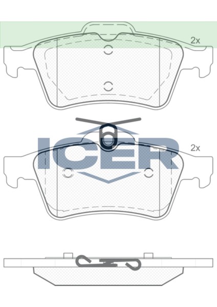 Arka Balata Fişsiz Opel Vectra C 02-08/ford Focus Iıı 04-11-C-Max 07-10 - Kuga/laguna Iıı 11>(Yaylı)