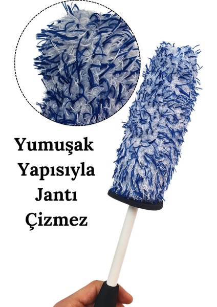 Yumuşak Mikrofiber Jant Temizleme Fırçası | Çizmez Araba Jant Yıkama Fırçası