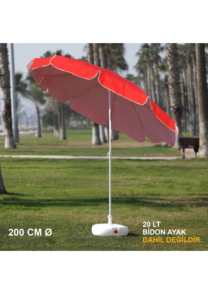 Kırmızı Plaj Şemsiyesi 200 cm Ø