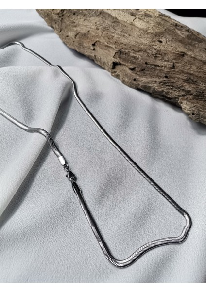 Erkek Gümüş Renk Snake Chain 316 L Çelik Zincir Kolye fiyatları